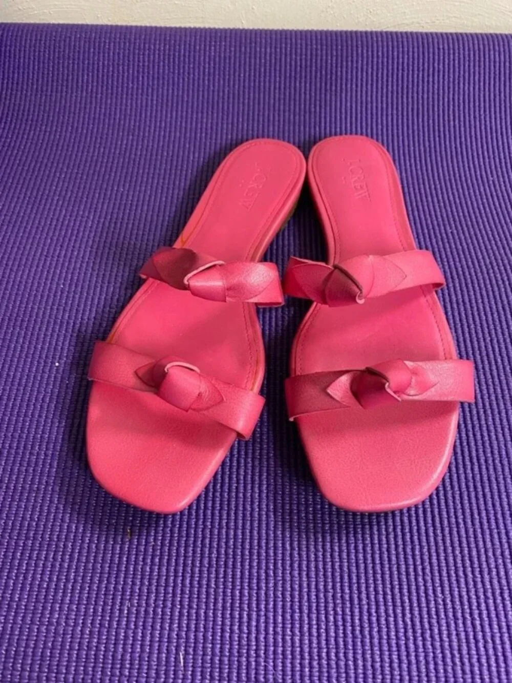 J. Crew Double Bow Knot Slide Sandals, Size 8